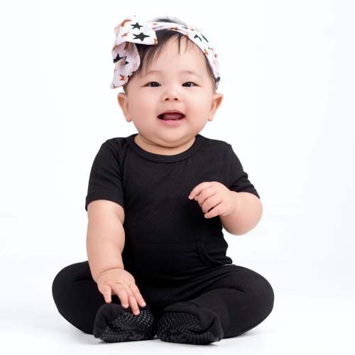 Front Opening Ready Set Romper® in Ribbed Essential Midnight
