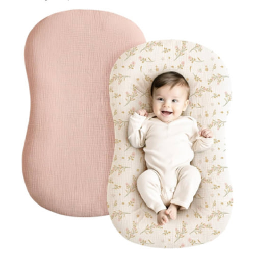Amazon.com: Konssy Muslin Baby Lounger Cover 2 Pack, 100% Cotton Newborn Lounger Cover, Soft and Breathable Baby Nest Slipcover for Boys Girls (Pink, Floral) : Baby