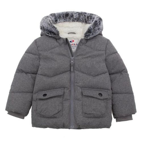 Rokka&rolla Toddler Boys' Puffer Coat Hooded Winter Jacket-winter Grey, Size 12-18 Months