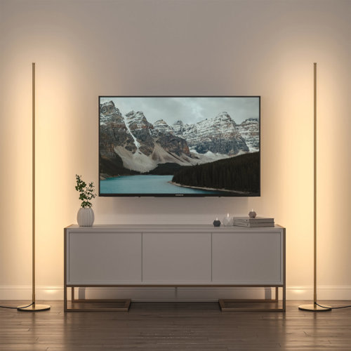 Wade Logan® Calel 57.5" Dimmable LED Corner Floor Lamp with Remote Control & Reviews | Wayfair