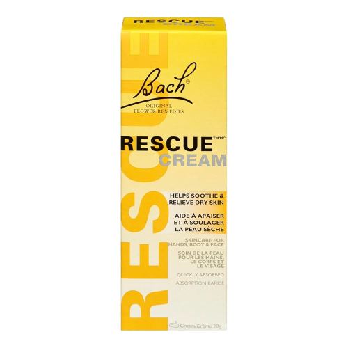 Rescue Remedy Bach RESCUE Cream, Hydrating Skincare for Hands, Body and Face, Shea Butter, Natural Flower Essence, Fragrance-Free, Paraben-Free, 30g (Pack of 1)