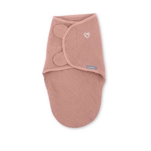 SwaddleMe by Ingenuity Original Muslin Baby Swaddle 0-3m - Blush
