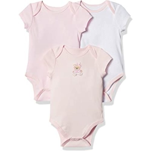 Little Me Baby Girl 3 Pack 100% Cotton Scratch Free Tag Bodysuits