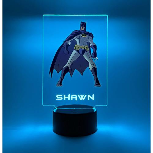 Super Night Light Up LED Table Desk Lamp Bat Animal Man Hero Boys Kids Room Home Decor Personalized FREE Engrave 16 Colors With Remote Gift