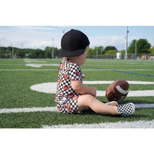 CHECKERED FOOTBALL DREAM SHORT SET – August + Willow