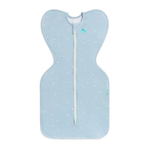 Love to Dream Swaddle Up Original, Arms Up Position, Light and Ultra Breathable Cotton - Wearable Blanket - 1.0 TOG - (20-24°C) Ideal for Moderate Temps (Twinkle Powder Blue, Newborn, 2.2–3.8kg)