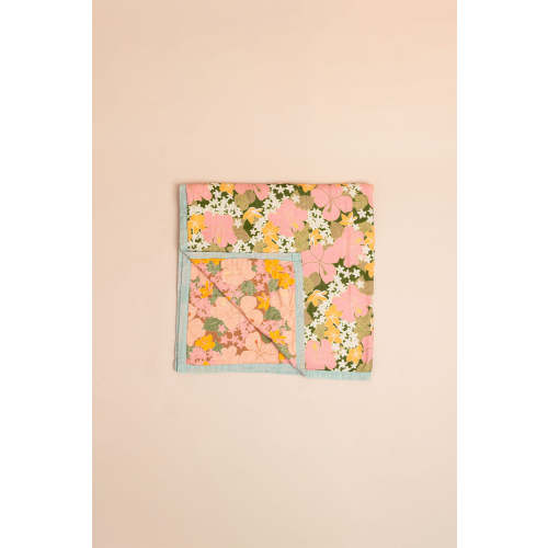 Oversized Blanket - Pesto/Chai Retro Bloom