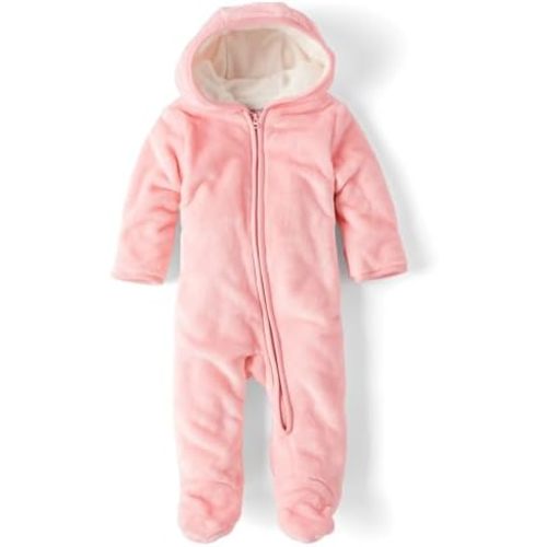 The Children's Place Unisex-Baby And Newborn Fleece Hoodie Zip-front Snowsuit Bunting