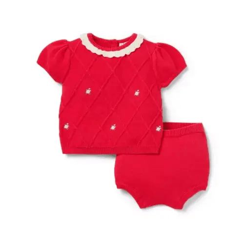 Baby Embroidered Matching Sweater Set