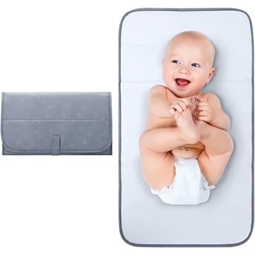 Lekebaby Portable Changing Pad, Waterproof Baby Changing Mat, Foldable Travel Diaper Chang Pad, Grey