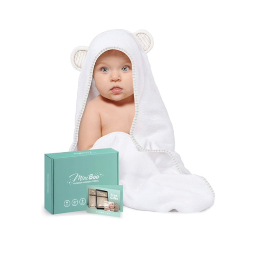 Organic Bamboo Baby Hooded Towel - Ultra Soft and Super Absorbent Baby Towels for Newborns, Infants and Toddlers - Suitable as Baby Gifts