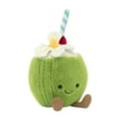 Jellycat Amuseables Aruba Coconut Plush Toy - Soft Stuffed Animal, Cute Coconut Gift for Kids,Collectible Tropical Fruit Stuffed Animal, Luxuriously Soft Baby & Toddler Sensory Play