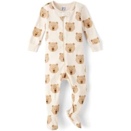 The Children's Place Unisex Baby and Toddler Long Sleeve 100% Cotton Zip-Front One Piece Footed Pajama