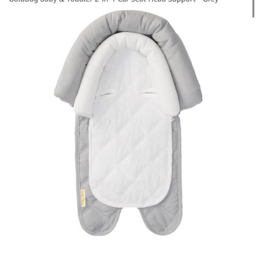 GoldBug Baby & Toddler 2-in-1 Car Seat Head Support - Grey