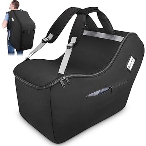 YOREPEK Padded Car Seat Travel Bag Backpack Compatible with All Nuna Pipa Car Seat and Base, Infant Car Seat Bags for Air Travel with Shoulder Straps, Carseat Cover with Side Pocket, Protective Feet