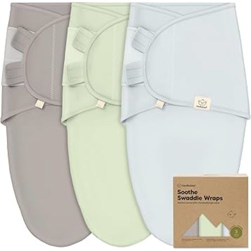 3-Pack Organic Baby Swaddle Sleep Sacks - Swaddles for Newborns, Infant 0-3 Months, Baby Girls, Boys, Soft & Snug Newborn Sleep Sack, Nursery Swaddling Blankets (Ripple)