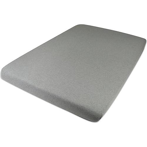 HonestBaby Organic Cotton Mini Crib Sheet, Gray Heather, One Size
