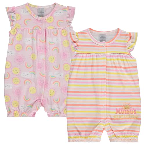 Cudlie 2-Pack Baby Girl Rompers – Soft Cotton, Everyday Comfort