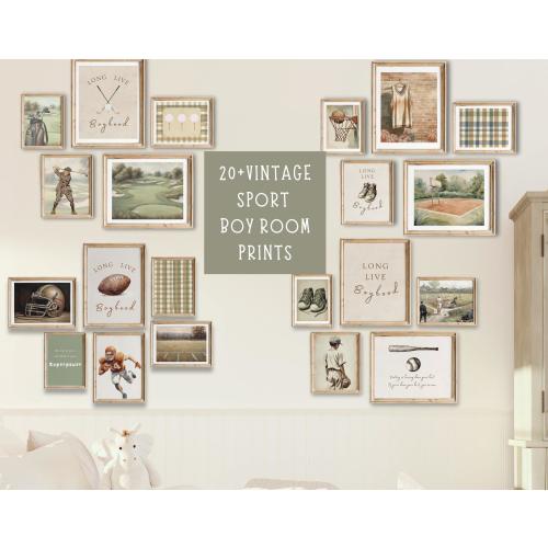 Sport Nursery Wall Art Vintage Sport Prints Boy Room Baseball Nursery Gallery Wall Football Boy Room Decor Golf Nursery DIGITAL DOWNLOAD