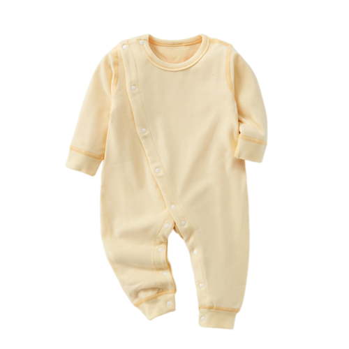 Lenpel Unisex Newborn Clothes Soft Cotton Long Sleeve Button down Solid Jumpsuit Infant Baby Romper 0-24 Months