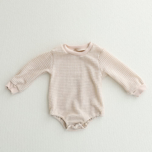 Baby Waffle Solid Color Bodysuit