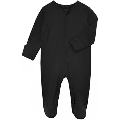 Aablexema Baby Footie Pajamas Zipper - Rayon from Bamboo Infant Footed Pjs with Mittens Sleepwear Jammies