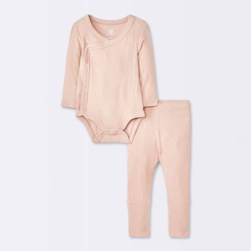 Baby Girls' 2pc Soft Blend Top & Bottom Set - Cloud Island™ Pink
