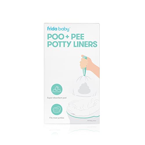 Frida Baby Poo + Pee Potty Liners, Leak-Proof, Super-Absorbent Liners Potty Bags, Fits Most Potty Chairs for Easy Cleanup, 30 Count