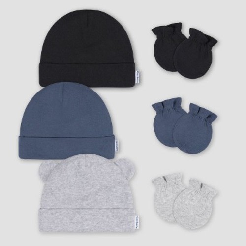 Gerber Baby 6pk Hat & Mitten Set - Gray