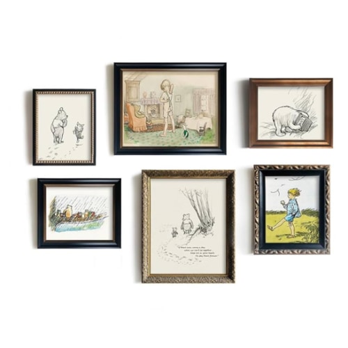 Winnie The Pooh Nursery Wall Art - Gifts for Winnie Fans Lover - Vintage Hundred Acre Wood Poster - Toddler Room Decor - You Are Braver Than You Think - Motivational Quote for Kids Little Boys Bedroom