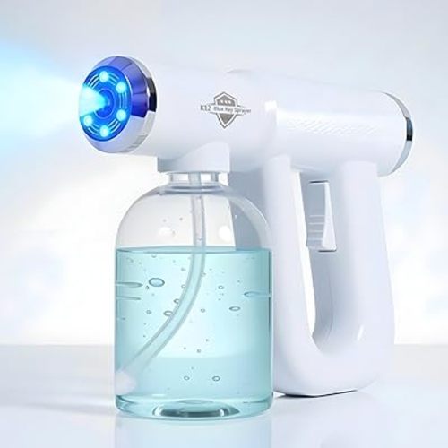Professional K12 Nano Spray Gun with Blue Light, Atomizer Sprayer & Nano Steam, Cordless & Rechargeable Barber Spray Gun for Fine Mist Sprayer, Handheld & Portable for Home, Salon, Office & Travel Use