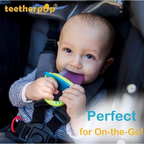 teetherpop – Fillable, Freezable Teething Toys for Babies, Fill Teether with Breast Milk, Water & More, 6-24 Months (LimonTeal)