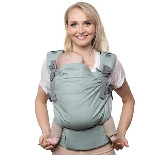Boba X Baby Carrier - Newborn to Toddler Adjustable, 2-in-1 Convertible Front and Backpack Carrier 7 to 45 lbs, Ergonomic Baby Carrier with Crossable Straps (Sea Mist)