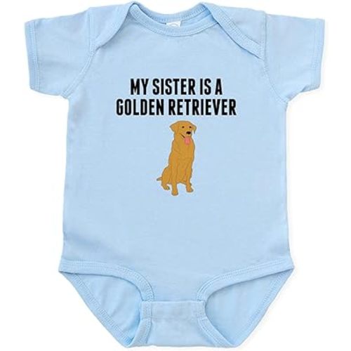 CafePress My Sister Is A Golden Retriever Body Suit Cute Infant Bodysuit Baby Romper