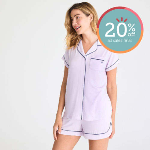 X small wisteria modal magnetic open short sleeve pjs