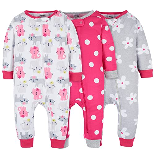 Onesies Brand Baby Girls' 3-Pack Snug Fit One-Piece Cotton Pajamas