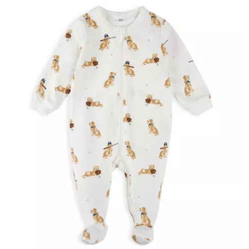 Unisex Golden Retriever Print Sleeper Footie - Baby