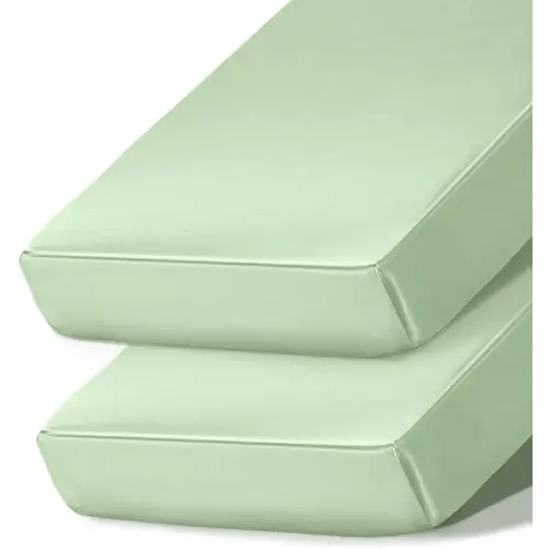 Ersmak 2 Pack Satin Crib Sheets for Baby, Silky Comfy Breathable Crib Sheets for Standard Crib and Toddler Mattresses (Sage Green, 28 x 52 x 9 in)