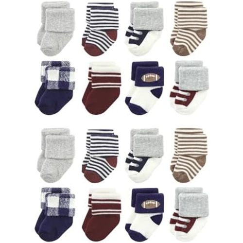 Hudson Baby Unisex Cotton Rich Baby Terry Socks 16-Pack