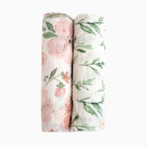 Crane Baby Cotton Muslin Swaddles (2 Pack) - Parker Floral And Leaf