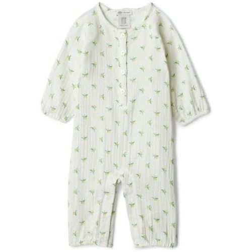 Amazon Essentials x Sofia Grainge Unisex Babies' Cotton Gauze Long Sleeve Romper