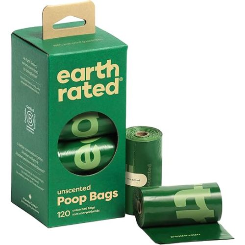 Earth Rated Poop Bags for Dogs Guaranteed Leak Proof and Extra Thick Waste Bag Refill Rolls, Unscented, 120 Count