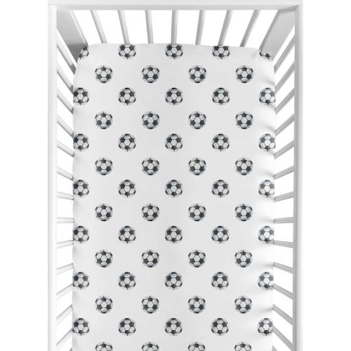 Sweet Jojo Designs Boy Baby Fitted Crib Sheet Watercolor Sports Theme Black and White
