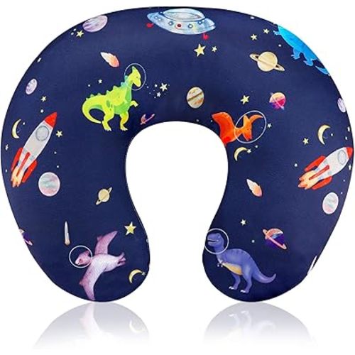 GFU Nursing Pillow Cover, Newborn Breastfeeding Pillow Case for Boys and Girls, Soft Baby Breastfeeding Pillow Slipcover, Fit for Standard Infant Nursing Pillows, Dark Blue Space Dinosaur