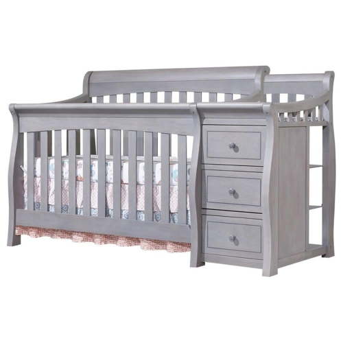 Sorelle Princeton Elite 4-in-1 Crib & Changer Combo, Weathered Grey - 72x35x43 in.