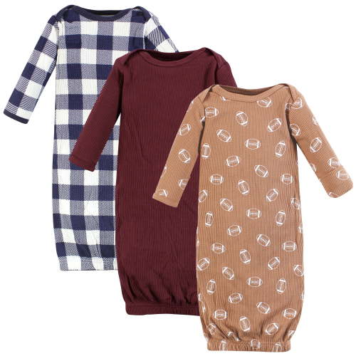 Hudson Baby Boys Thermal Gown 3pk - Football