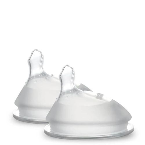 haakaa Gen.3 Silicone Orthodontic Bottle Nipple - Teat Attachment Compatible with Baby Bottles (Glass/Silicone) - Slow Flow - 2 pcs