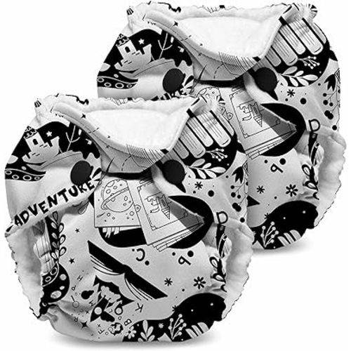 Kanga Care Lil Joey Newborn All in One AIO Cloth Diaper (2pk) Book Club 4-12lbs