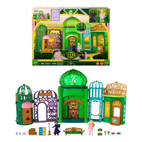 Universal Pictures' Wicked Emerald City Small Doll Playset with 5 Play Spaces & 15 Accessories