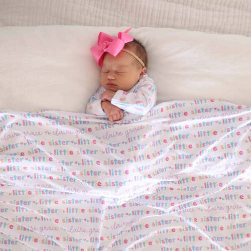 Personalized Swaddle Blanket | Little Sibling